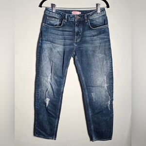 Ted Baker Sew In Love Nashota Boyfriend Fit Distressed Jeans Mid Wash Sz 26